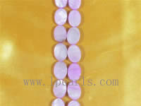 five strands of 10×15mm oval pink shell strands